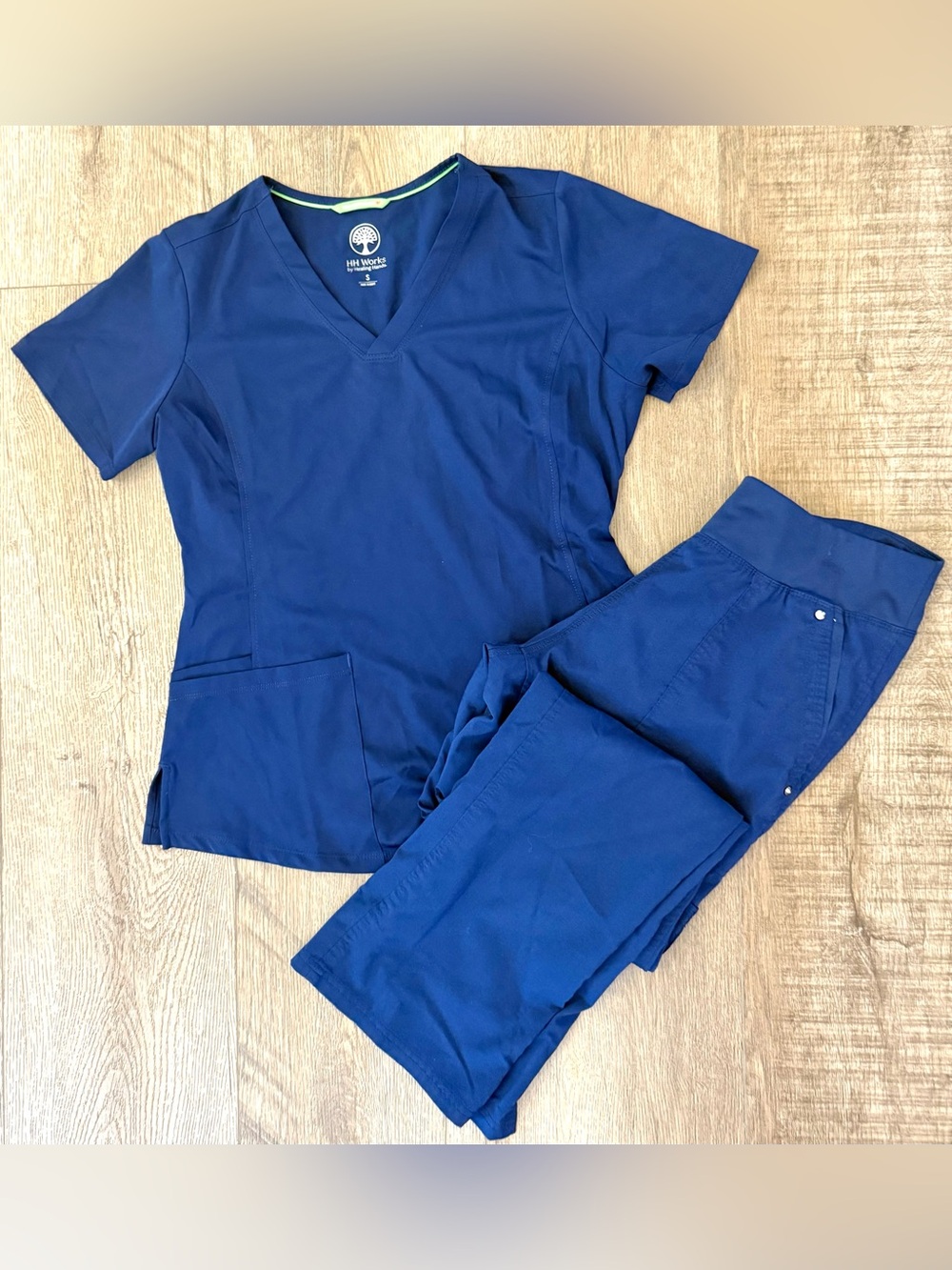 Healing Hands Navy Scrub Top & Pants Set